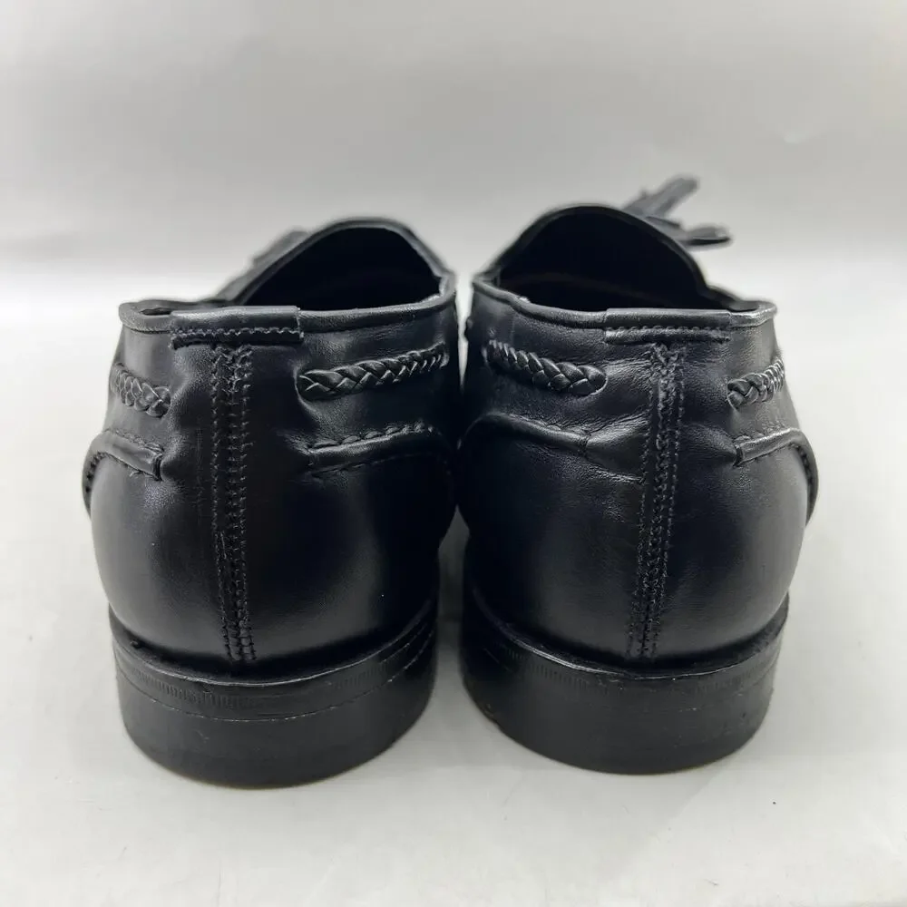 Stuart's Choice Tassel Loafers Men Size 11.5 D Black Leather Dress Slip On Shoes